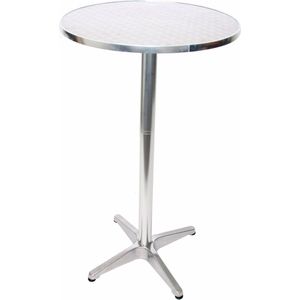 Aluminium bartafel + bistrotafel, in hoogte verstelbaar 70/110cm, Ø=60cm ~ Basismodel