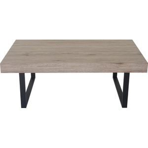 Salontafel Kos T576, woonkamertafel 40x110x60cm MVG-gecertificeerd ~ San Remo, donkere metalen poten