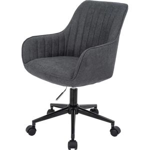 Bureaustoel MCW-J62, bureaustoel bureaustoel fauteuil, stof/textiel met armleuningen ~ antraciet