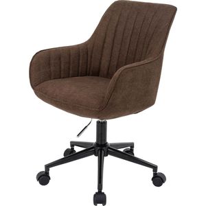 Bureaustoel MCW-J62, bureaustoel bureaustoel fauteuil, stof/textiel met armleuningen ~ bruin
