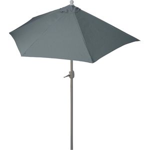 Parla halfronde parasol, balkonparasol, UV 50+ polyester/aluminium 3kg ~ 300cm antraciet zonder voet