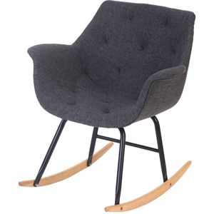 Malmö T820 schommelstoel, relaxfauteuil ~ textiel, grijs