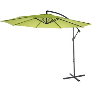 Acerra zweefparasol, parasol, Ø 3m kantelbaar, polyester/staal 11kg ~ green-lemon zonder voet