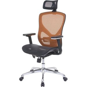 Bureaustoel MCW-A61, bureaustoel, schuiffunctie stof/textiel ISO9001 ~ zwart/oranje