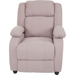 TV-fauteuil Lincoln, fauteuil met verstelbare rugleuning, stof/textiel ~ crème-grijs