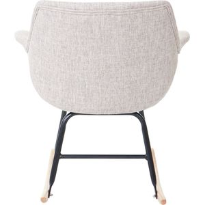 Malmö T820 schommelstoel, relaxfauteuil ~ textiel, crème/grijs