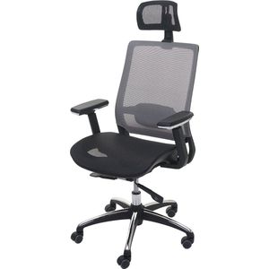 Bureaustoel MCW-A20, bureaustoel, ergonomische hoofdsteun stof/textiel ISO9001 ~ zwart/grijs