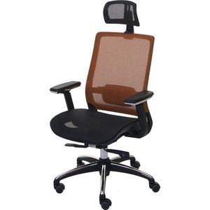 Bureaustoel MCW-A20, bureaustoel, ergonomische hoofdsteun stof/textiel ISO9001 ~ zwart/oranje
