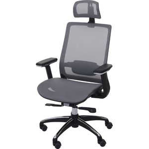 Bureaustoel MCW-A20, bureaustoel, ergonomische hoofdsteun stof/textiel ISO9001 ~ grijs