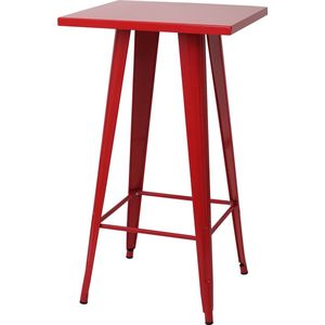 Hoge tafel MCW-A73, bistrotafel bartafel, metaal industrieel ontwerp 105x60x60cm ~ rood