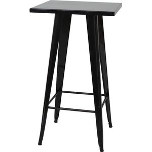 Hoge tafel MCW-A73, bistrotafel bartafel, metaal industrieel ontwerp 105x60x60cm ~ zwart