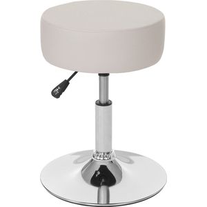 Hocker MCW-C22, Sitzhocker Schminkhocker, höhenverstellbar Ø 35cm ~ Kunstleder, creme
