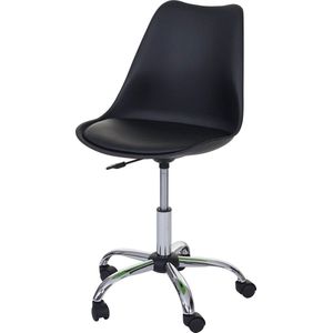 Malmö MCW-T501 draaistoel, bureaustoel, werkkruk, in hoogte verstelbaar ~ kunstleer, zwart