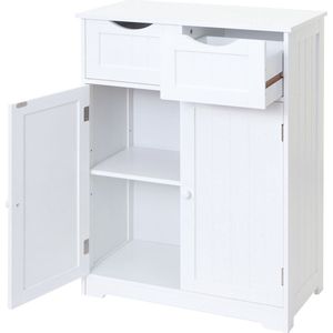 Ladekast MCW-B65, kast met laden, 2 laden en 2 deuren 80x70x35cm ~ wit