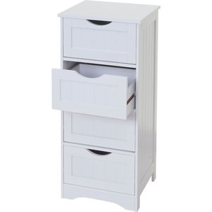 Ladekast MCW-B65, kast met laden, 4 laden 80x30x30cm ~ wit