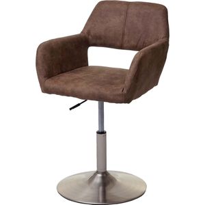 Eetkamerstoel MCW-A50 III, stoel keukenstoel, retro jaren 50, stof/textiel ~ vintage bruin, geborsteld onderstel