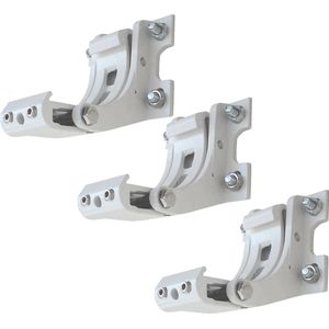 3er-Set Wandhalterung für Markise H124, Wandkonsole Wandmontage Adapter ~ weiß