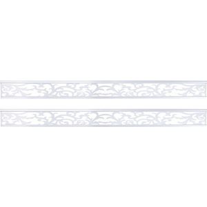 Set van 2 decoratieve panelen voor WPC privacyscherm Sarthe, lambrisering, 16x177cm wit