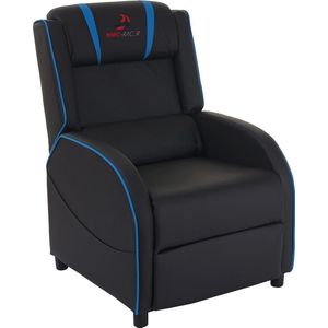 TV-fauteuil MCW-D68, MCW-Racer relaxfauteuil TV-fauteuil gaming fauteuil, kunstleer ~ zwart/blauw