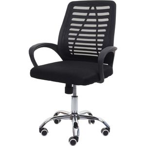 Bureaustoel MCW-L44, bureaustoel computerstoel, ergonomische rugleuning, netbespanning stof/textiel ~ zwart