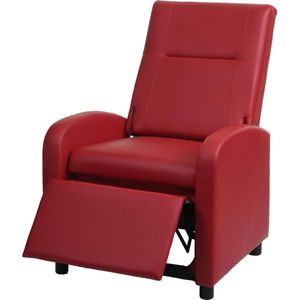 TV fauteuil MCW-H18, relax fauteuil, kunstleer opvouwbaar 99x70x75cm ~ rood