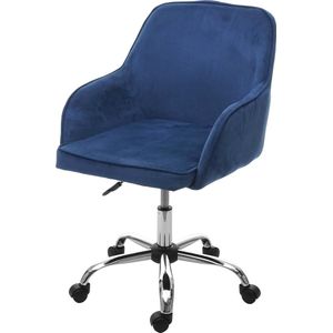 Bureaustoel MCW-F82, bureaustoel directiedraaistoel, retro design fluweel ~ blauw