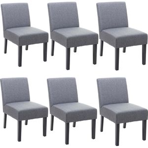 Set van 6 eetkamerstoelen MCW-F61, loungestoel, stof/textiel ~ donkergrijs