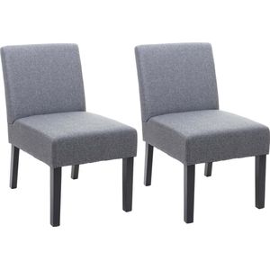 Set van 2 eetkamerstoelen MCW-F61, loungestoel, stof/textiel ~ donkergrijs