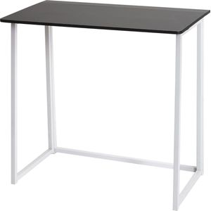 Bureau MCW-K67 inklapbaar, consoletafel klaptafel laptoptafel opbergtafel, 80x45cm, metaal MDF ~ wit zwart