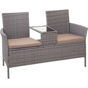 MCW Gartenbank MCW-E24, Poly-Rattan, mit Armlehnen, Bezüge mit Reißverschluss, wasserabweisend