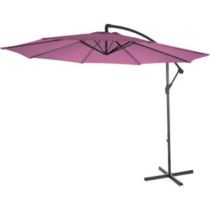 Acerra zweefparasol, parasol, Ø 3m kantelbaar, polyester/staal 11kg ~ lavendel-rood zonder voet