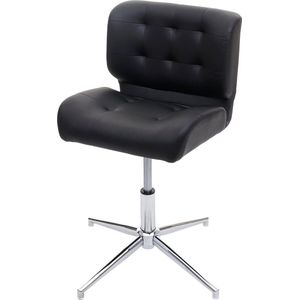 Bureaustoel MCW-H42, bureaustoel draaibaar, in hoogte verstelbaar ~ kunstleer zwart, voet chroom
