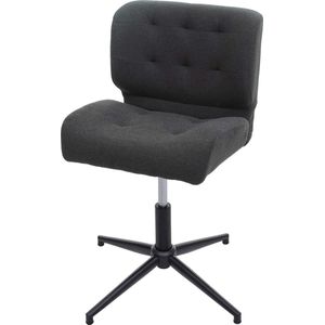 Bureaustoel MCW-H42, bureaustoel, in hoogte verstelbaar ~ stof/textiel donkergrijs, voet zwart