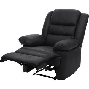 TV-fauteuil MCW-G15, relaxfauteuil, leder + kunstleder 101x87x100cm ~ zwart