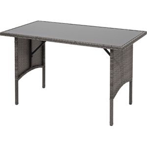 Poly-rattan eettafel MCW-G16, eetkamertafel tuintafel, gastronomie 112x60cm ~ grijs