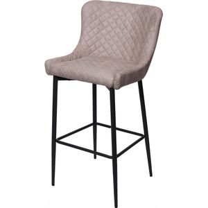 Barhocker MCW-H79, Barstuhl Tresenhocker, Vintage Metall Fußablage ~ Stoff/Textil grau
