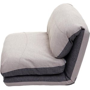 Fauteuilbed MCW-E68, slaapbank functionele fauteuil inklapbare fauteuil, stof/textiel ~ donkergrijs/lichtgrijs