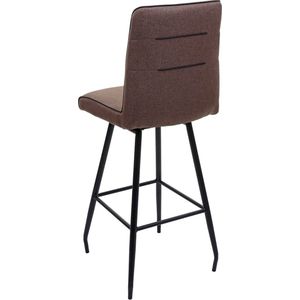 Barkruk MCW-H72, barkruk counter stool, draaibare auto-positie voetensteun staal stof/textiel ~ bruin