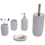 5-teiliges Badset MCW-H88, WC-Garnitur Badezimmerset Badaccessoires, Keramik ~ weiß