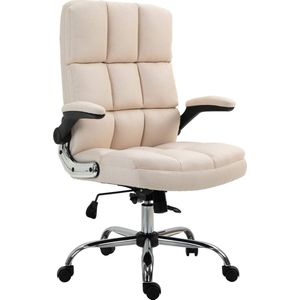 Bureaustoel MCW-J21, directiedraaistoel bureaustoel, in hoogte verstelbaar ~ stof/textiel crème-beige