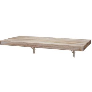 Wandtafel MCW-H48, wandklaptafel wandplank tafel, inklapbaar massief hout ~ 100x50cm natuurlijke kleur