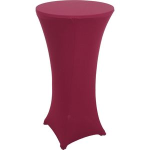 Set bartafel + bartafelhoes MCW-J30, bistrotafelhoes, inklapbaar in hoogte verstelbaar Ø 60cm ~ hoes bordeaux-rood