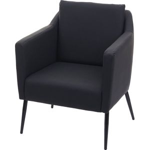 Lounge fauteuil MCW-H93a, fauteuil cocktail fauteuil relax ~ kunstleer zwart