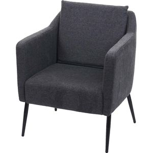 Lounge fauteuil MCW-H93a, fauteuil cocktail fauteuil relax ~ stof/textiel donkergrijs