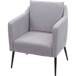 Lounge fauteuil MCW-H93a, fauteuil cocktail fauteuil relax fauteuil ~ stof/textiel lichtgrijs