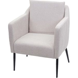 Lounge fauteuil MCW-H93a, fauteuil cocktail fauteuil relax fauteuil ~ stof/textiel crème-beige