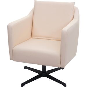 Lounge fauteuil MCW-H93b, fauteuil cocktail fauteuil relaxfauteuil met voet, draaibaar ~ kunstleer crème-beige