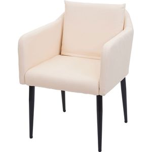 Eetkamerstoel MCW-H93, keukenstoel fauteuil stoel ~ kunstleer crème-beige