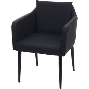Eetkamerstoel MCW-H93, keukenstoel fauteuil stoel ~ kunstleer zwart
