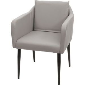 Eetkamerstoel MCW-H93, keukenstoel fauteuil stoel ~ imitatieleer taupe-grijs